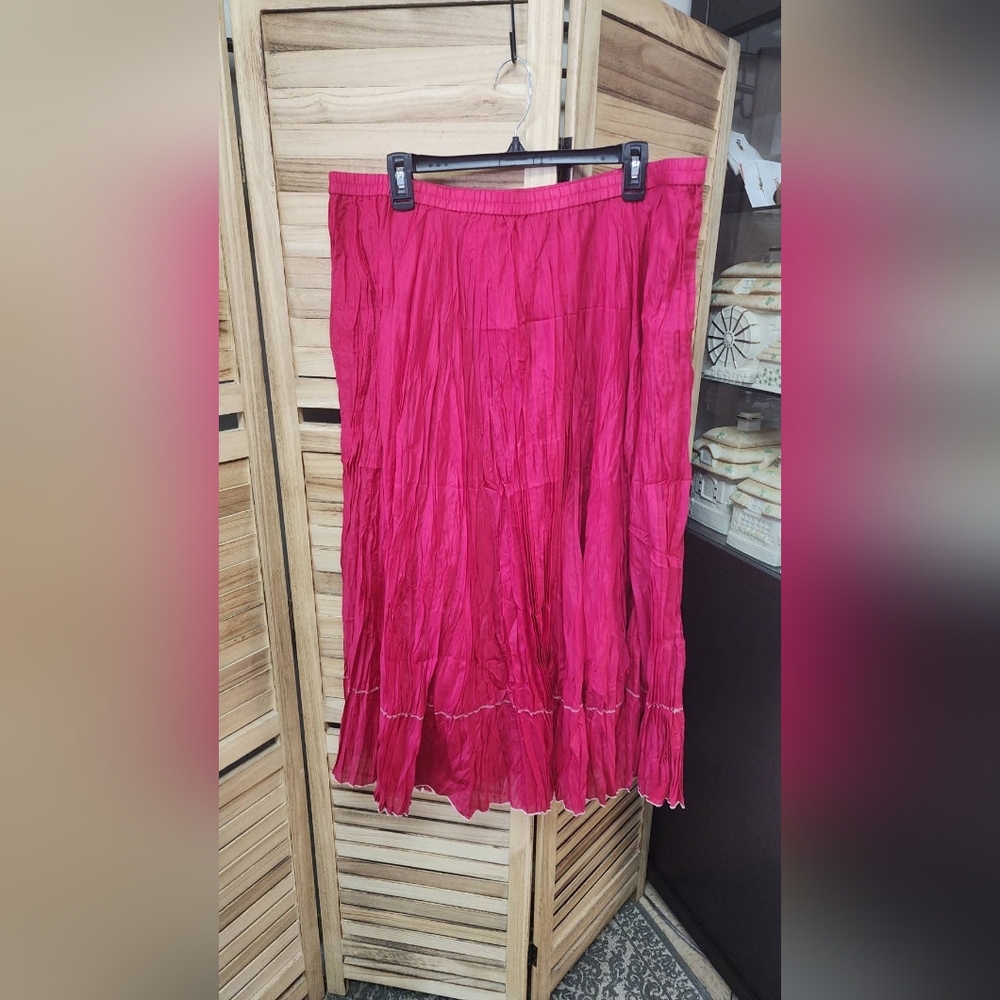 Coldwater Creek crinkle silk skirt 2X